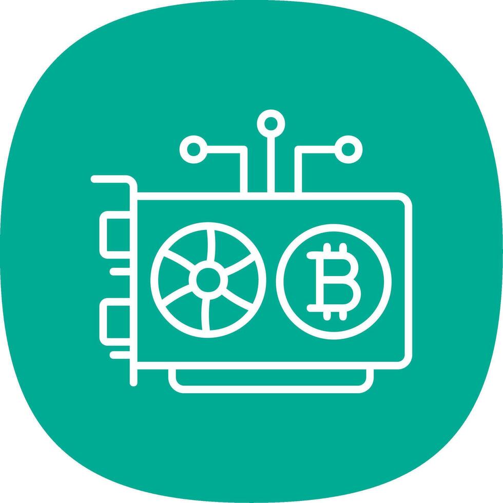 Mining Rig Line Curve Icon Design vector