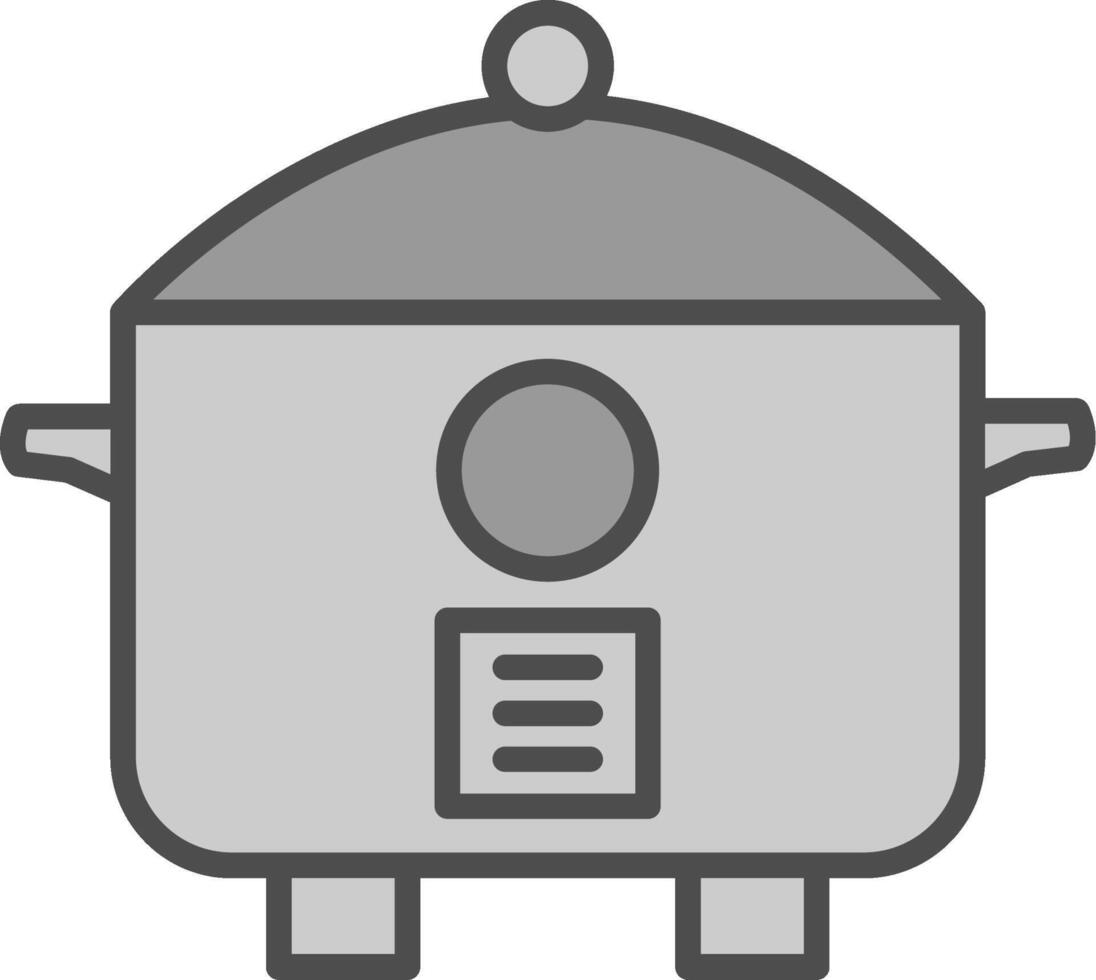 Rice Cooker Line Filled Greyscale Icon Design vector