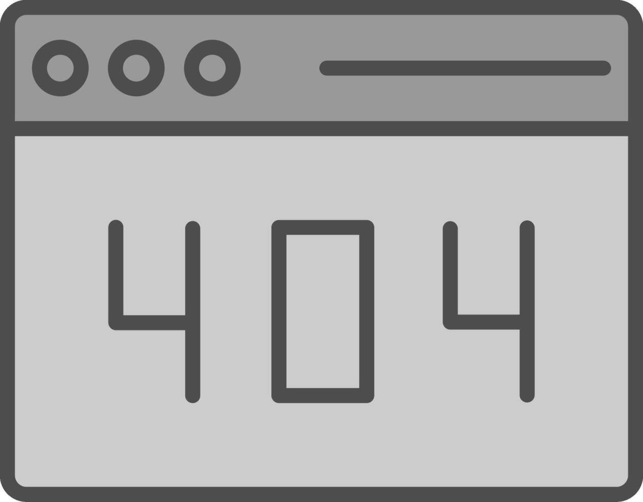 Error 404 Line Filled Greyscale Icon Design vector