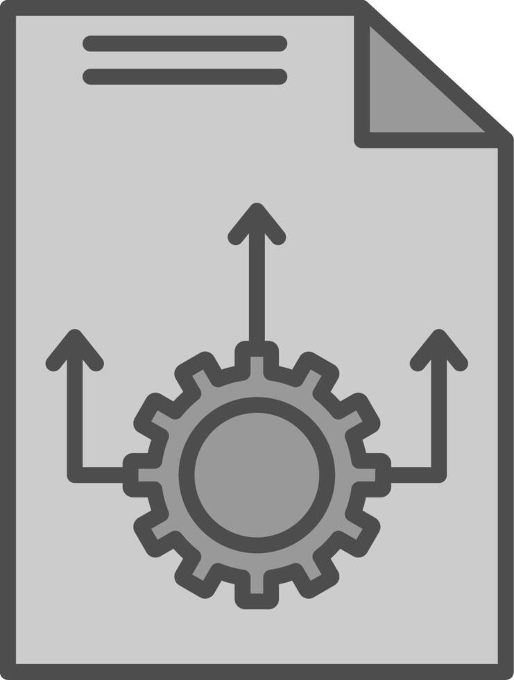 flujo de trabajo línea lleno escala de grises icono diseño vector