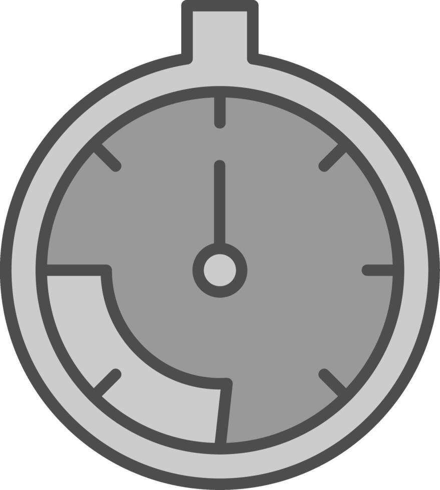 cronógrafo línea lleno escala de grises icono diseño vector