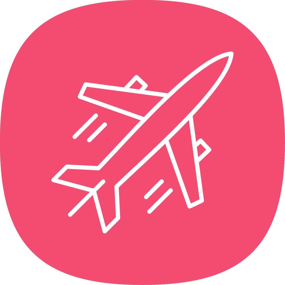 Plane Line Curve Icon Design vector