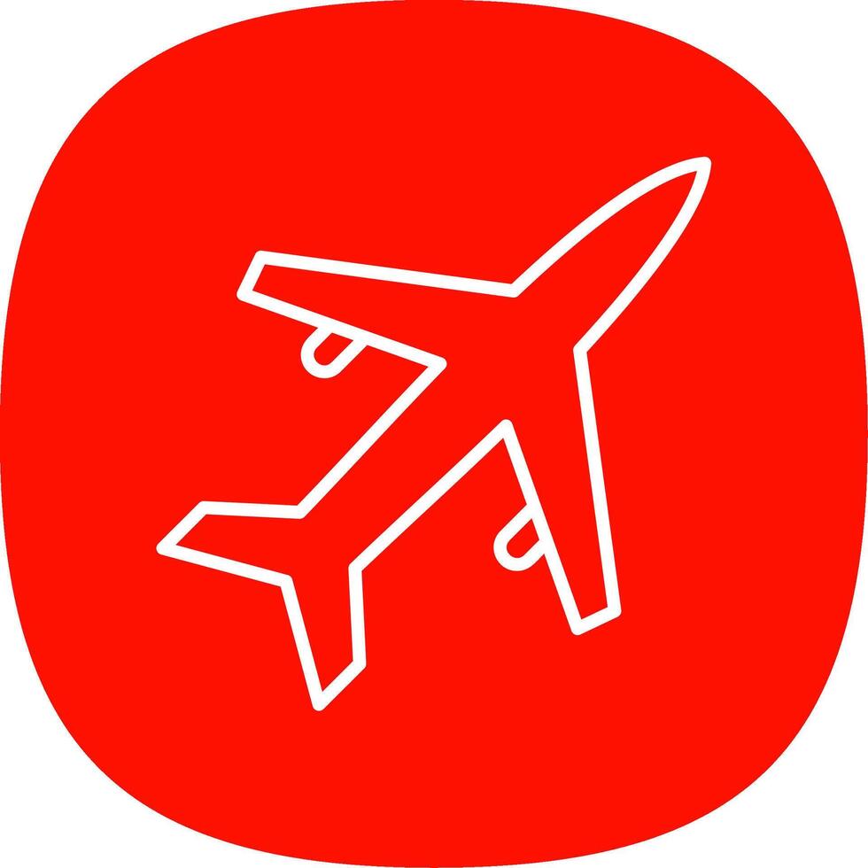 Old Plane Line Curve Icon Design vector