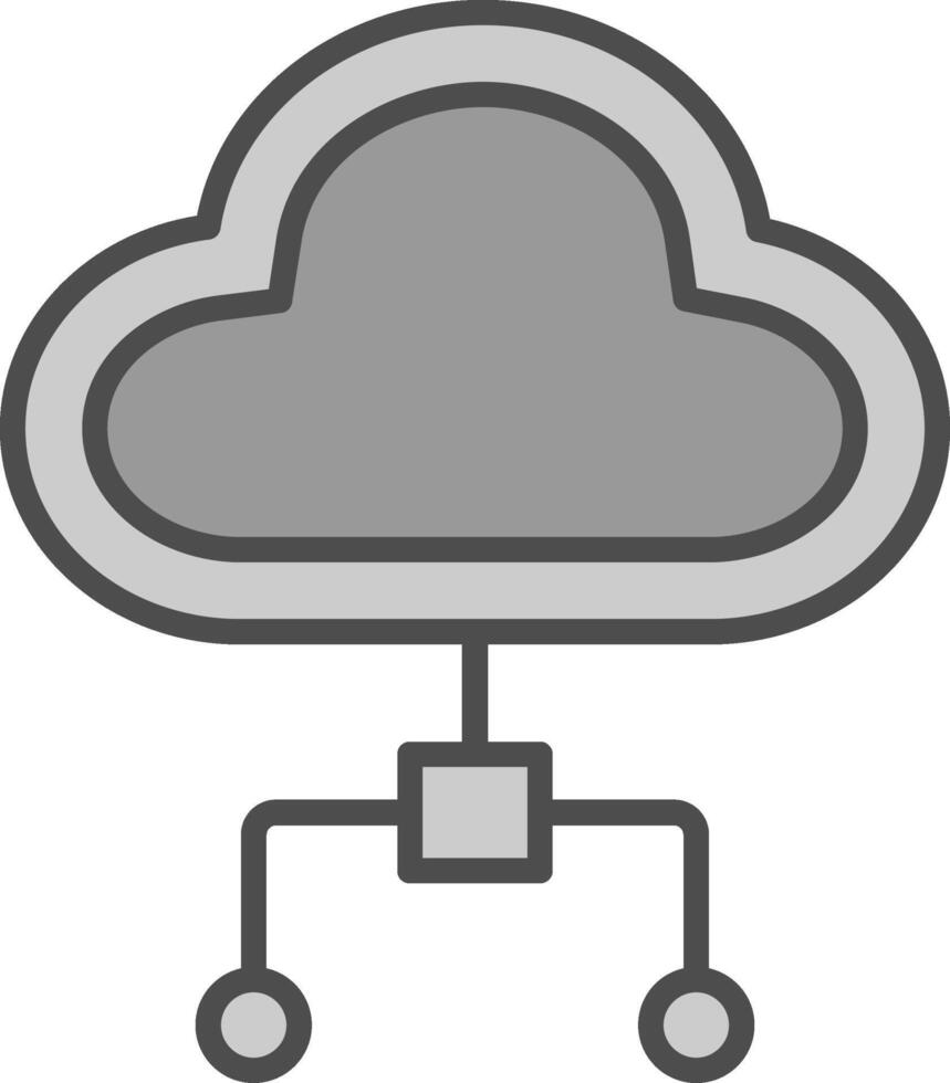 Cloud Computing Line Filled Greyscale Icon Design vector