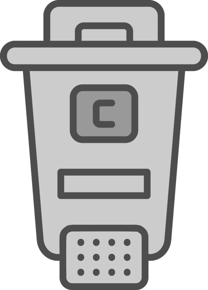 Ink Line Filled Greyscale Icon Design vector