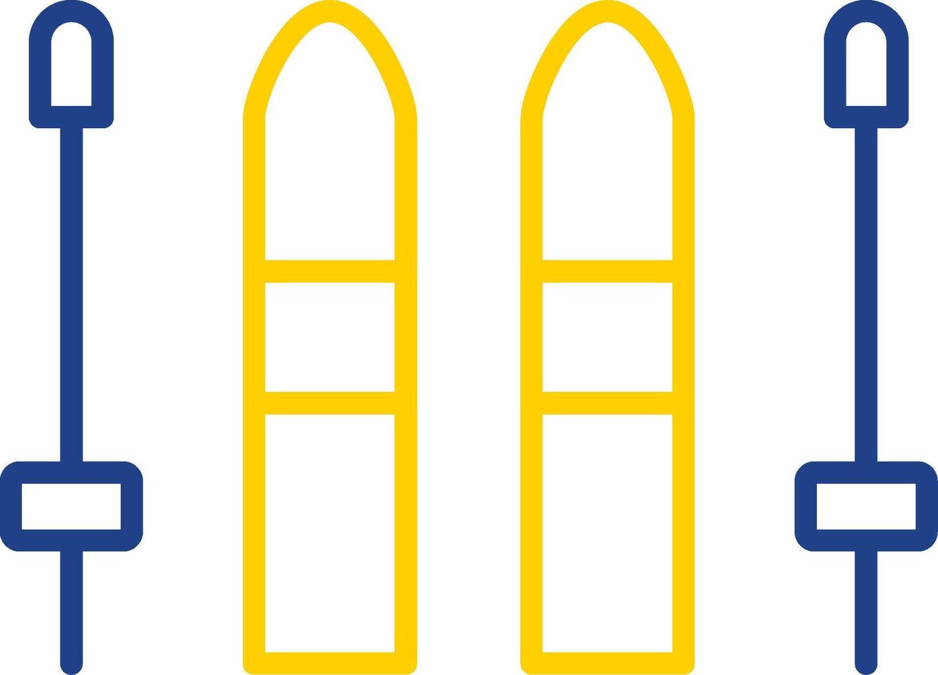 Skiing Line Two Colour Icon Design vector