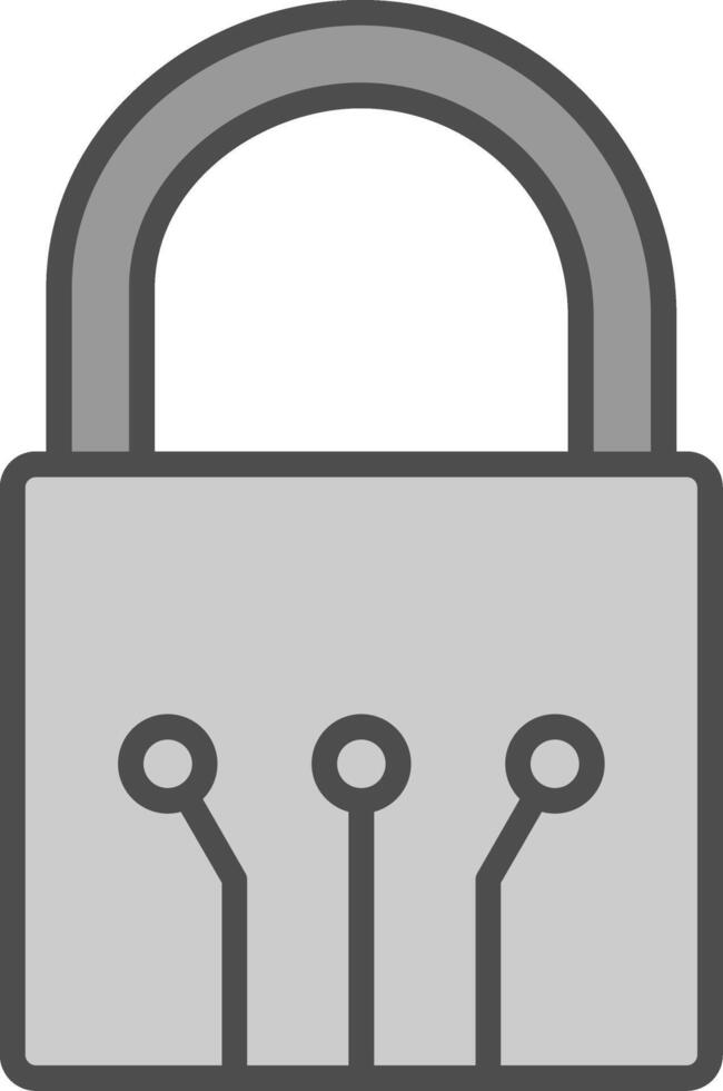 Padlock Line Filled Greyscale Icon Design vector