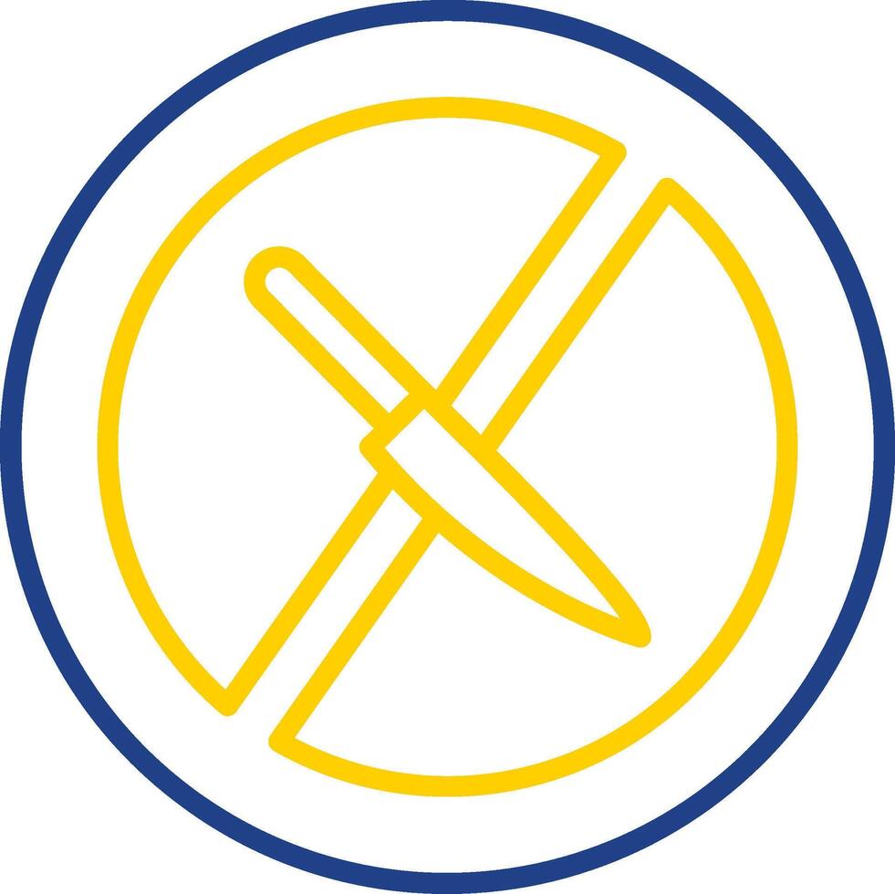 No Knife Line Two Colour Icon Design vector