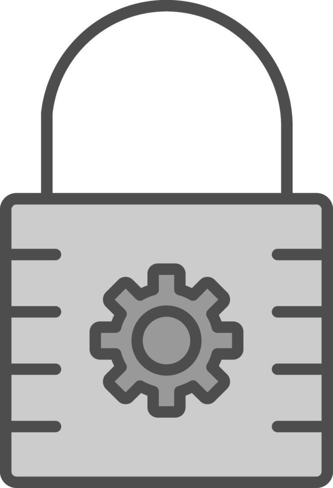 Lock Line Filled Greyscale Icon Design vector