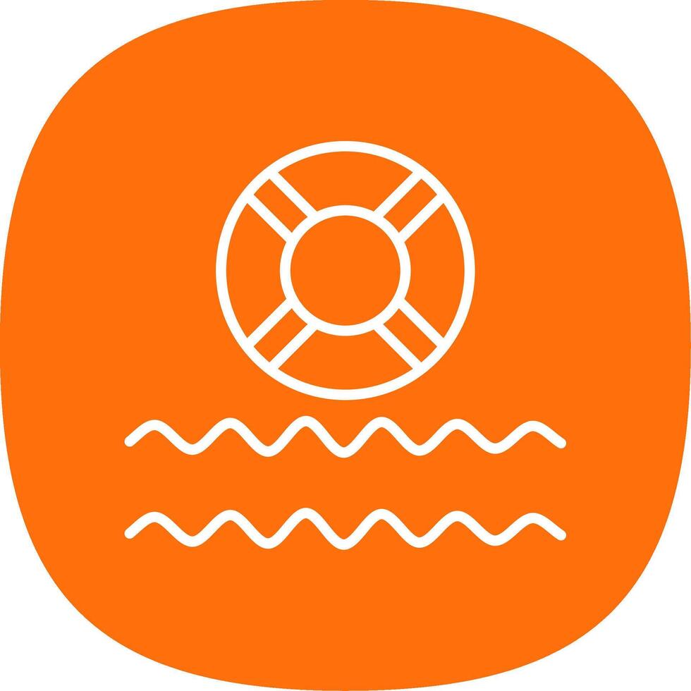 Life Saver Line Curve Icon Design vector