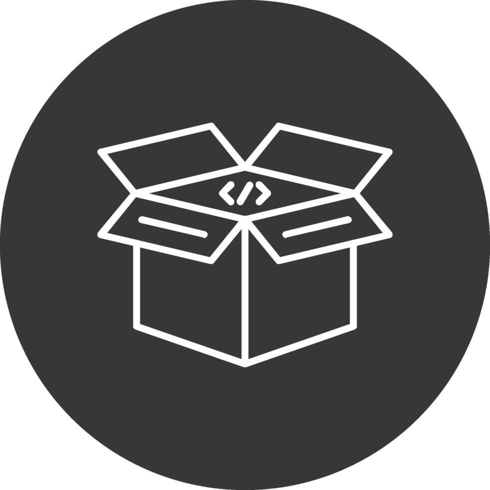 Open Box Line Inverted Icon Design vector