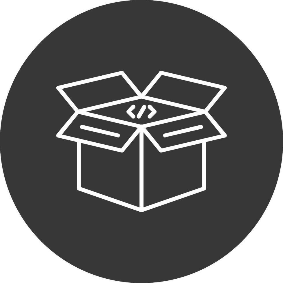 abierto caja línea invertido icono diseño vector