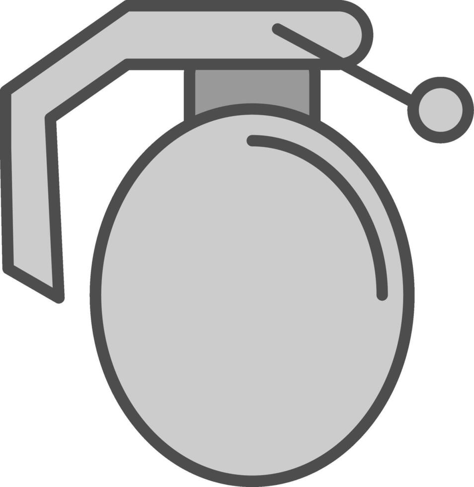 Grenade Line Filled Greyscale Icon Design vector
