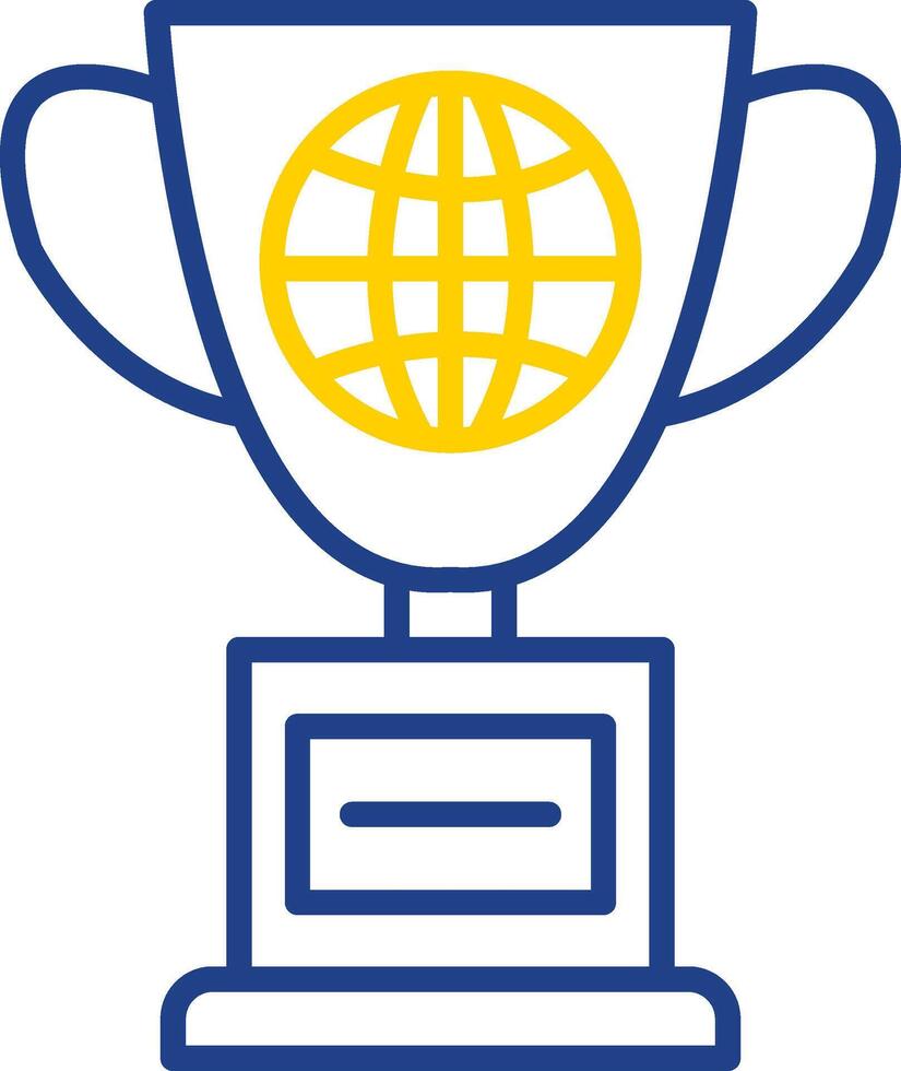 World Line Two Colour Icon Design vector
