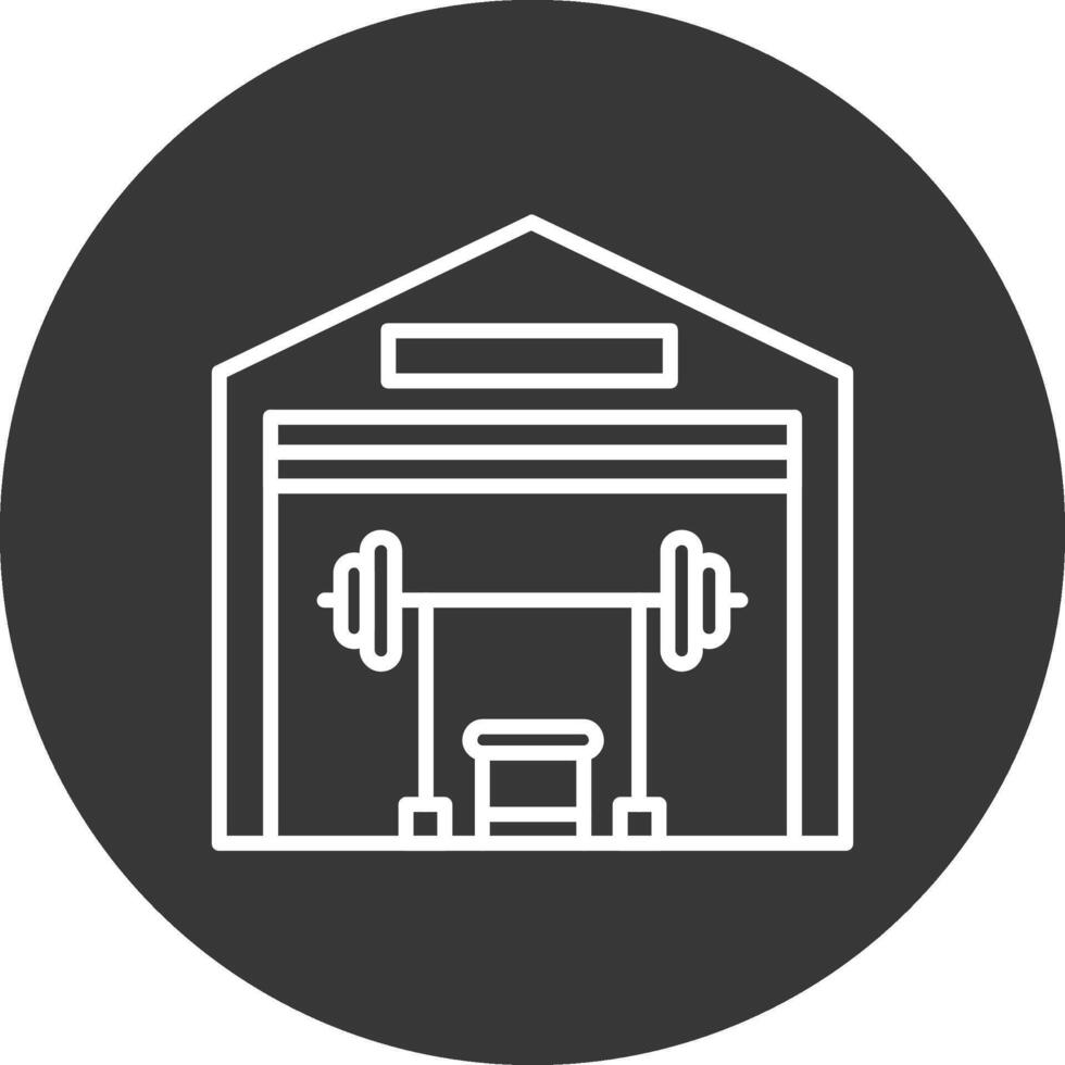 gimnasio línea invertido icono diseño vector