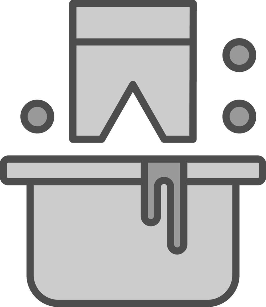 Washing Clothes Line Filled Greyscale Icon Design vector