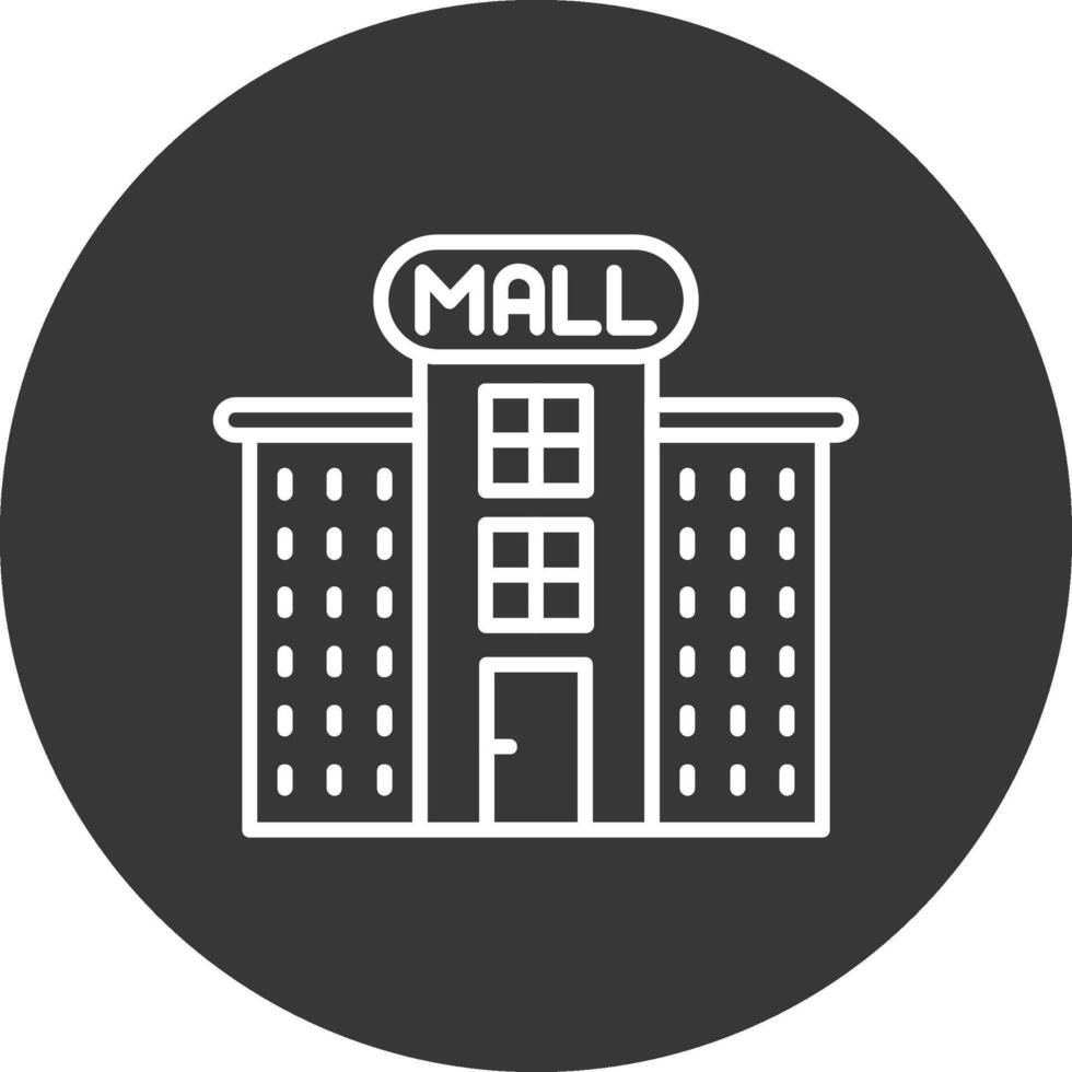 Shopping Mall Line Inverted Icon Design vector