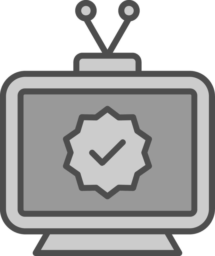 Television Line Filled Greyscale Icon Design vector