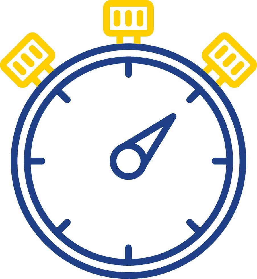 Stopwatch Line Two Colour Icon Design vector