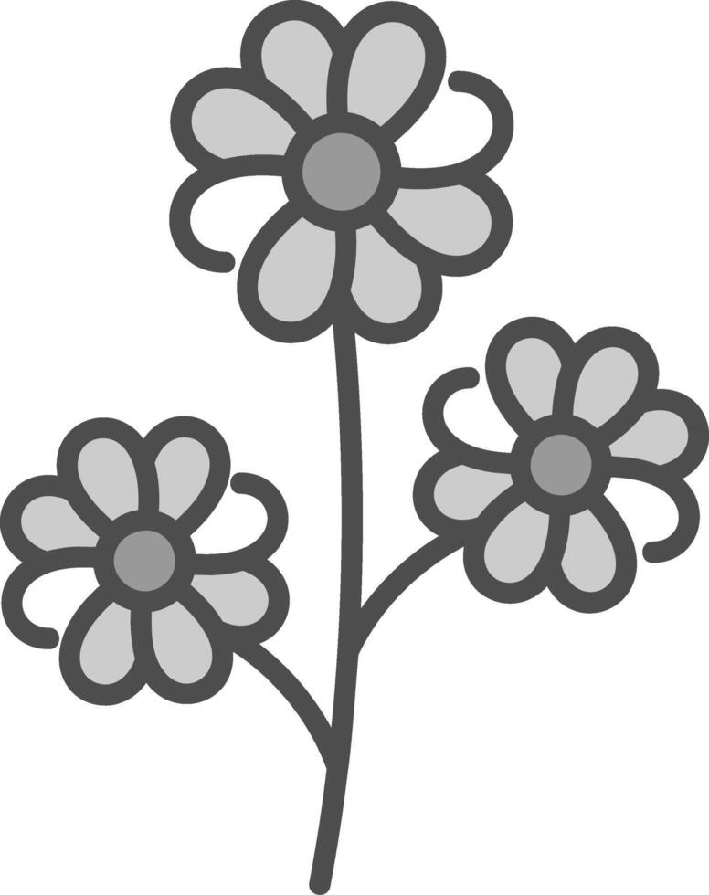 Flower Line Filled Greyscale Icon Design vector