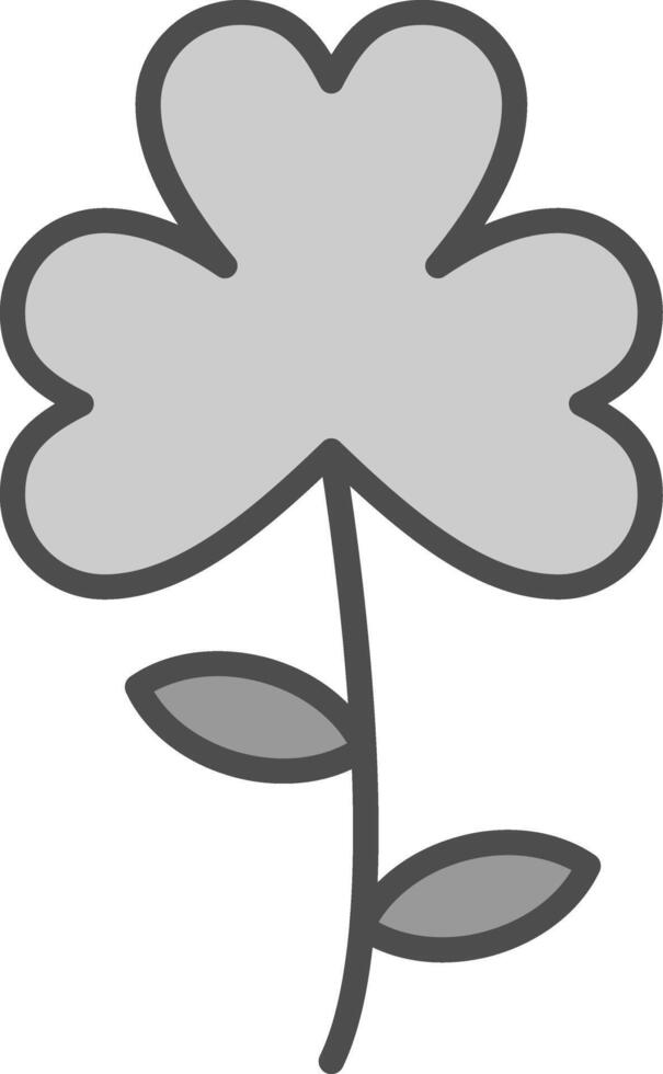 Clover Line Filled Greyscale Icon Design vector