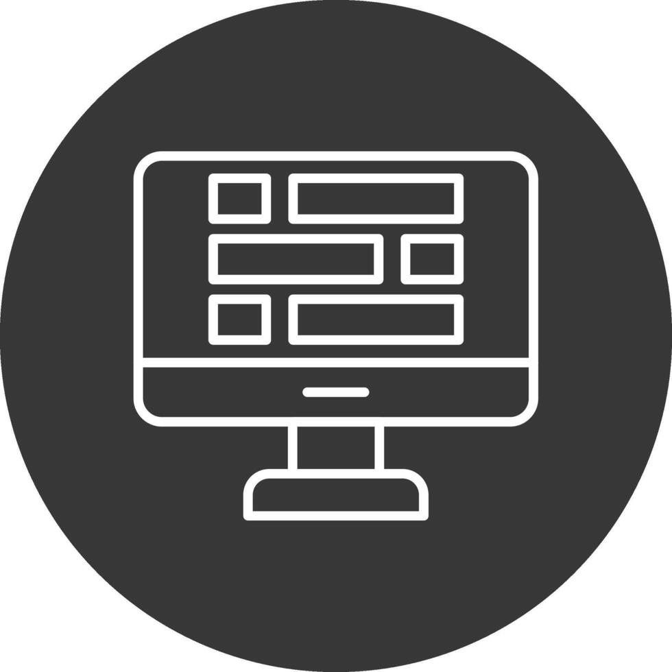Dashboard Line Inverted Icon Design vector