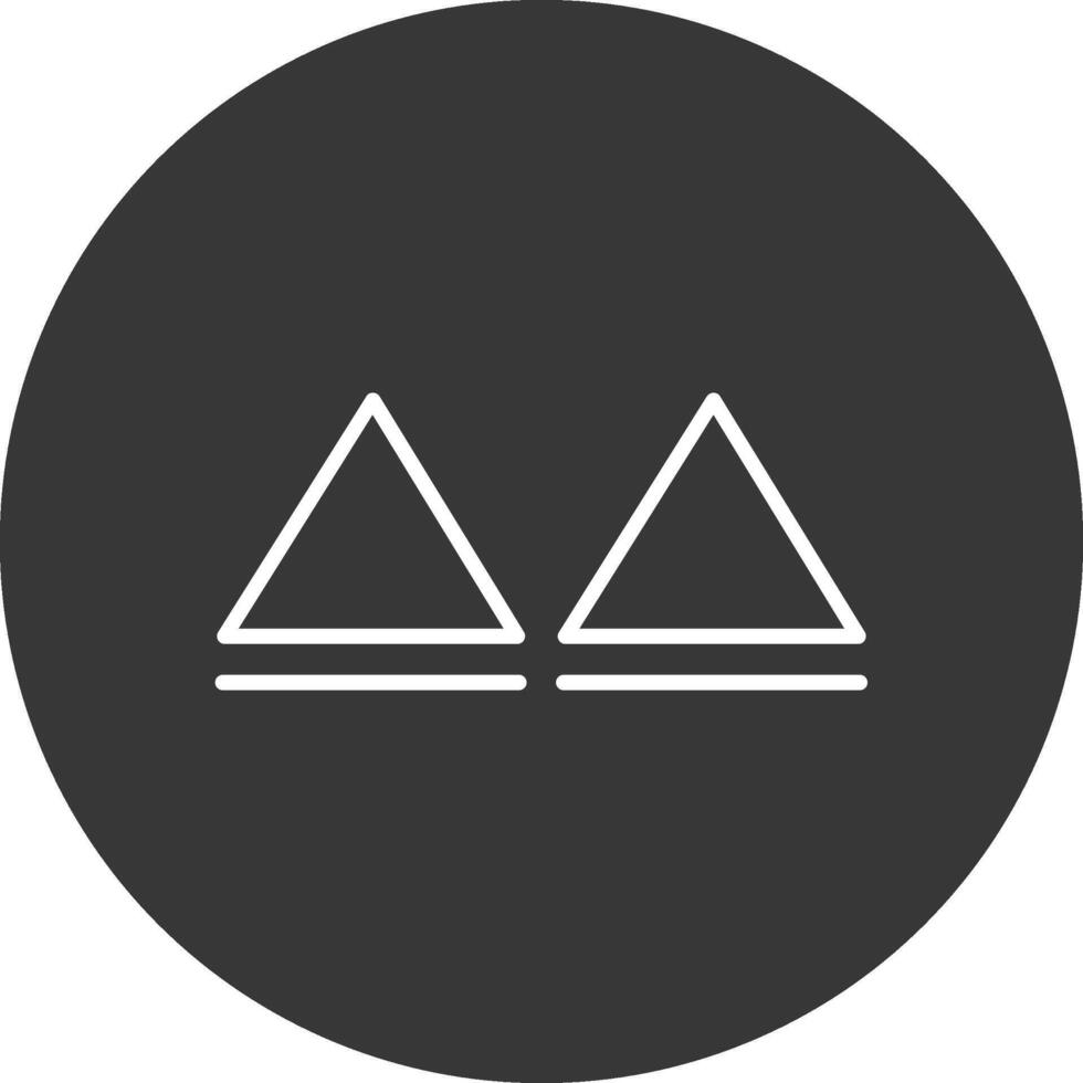 Triangles Line Inverted Icon Design vector