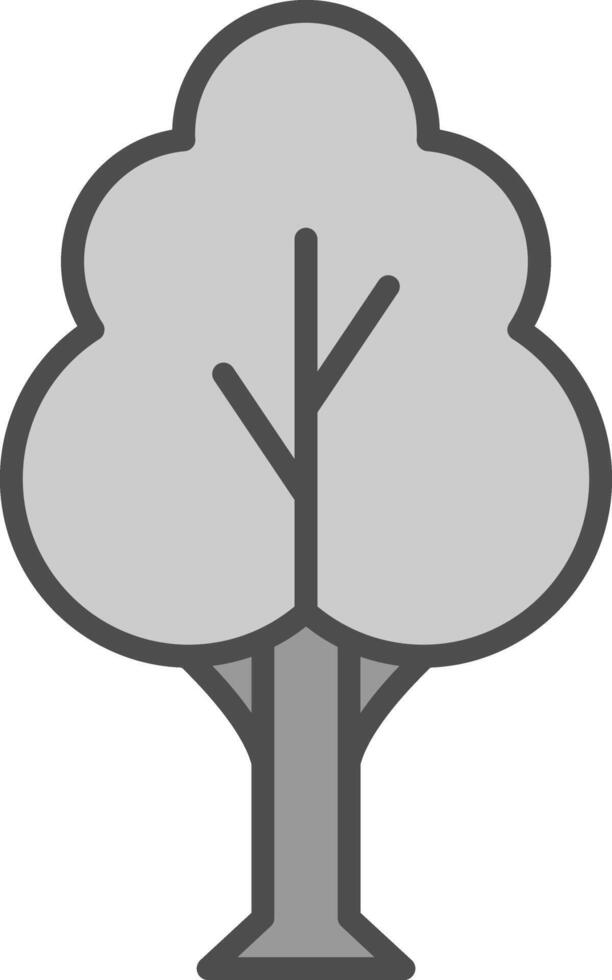 Tree Line Filled Greyscale Icon Design vector