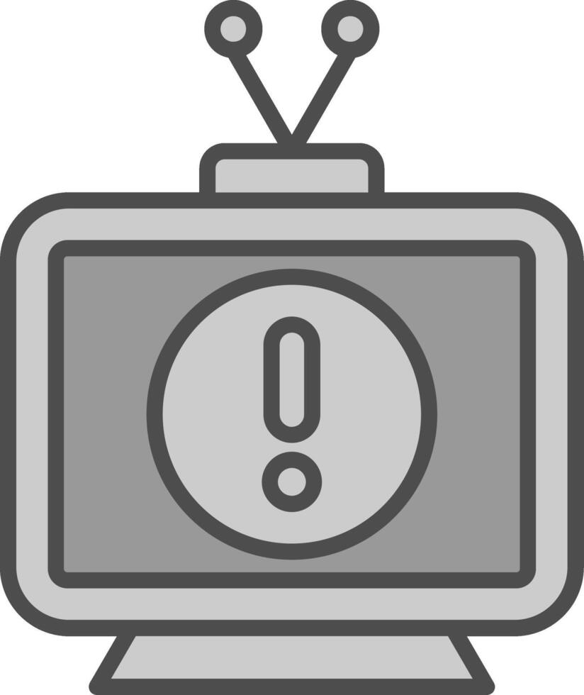 Television Line Filled Greyscale Icon Design vector