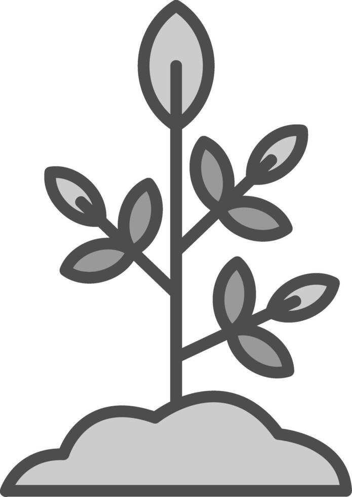 Plant Line Filled Greyscale Icon Design vector