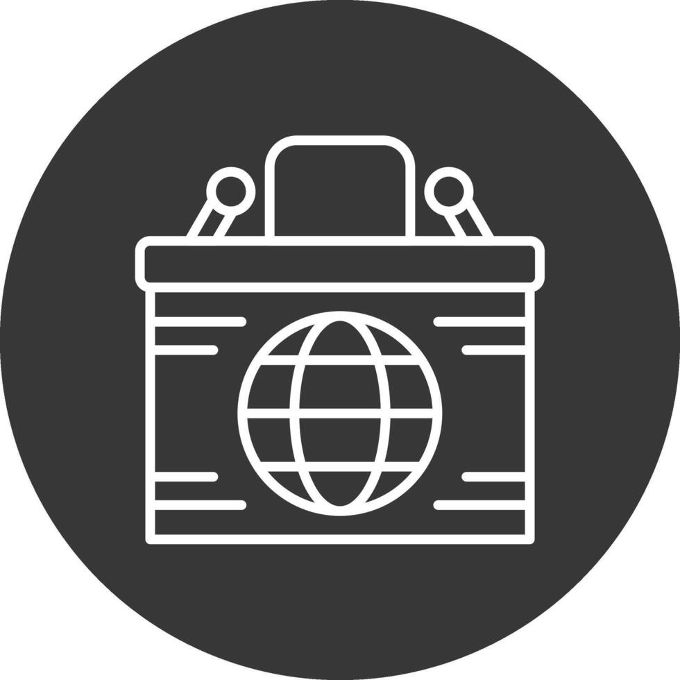 Desk Line Inverted Icon Design vector