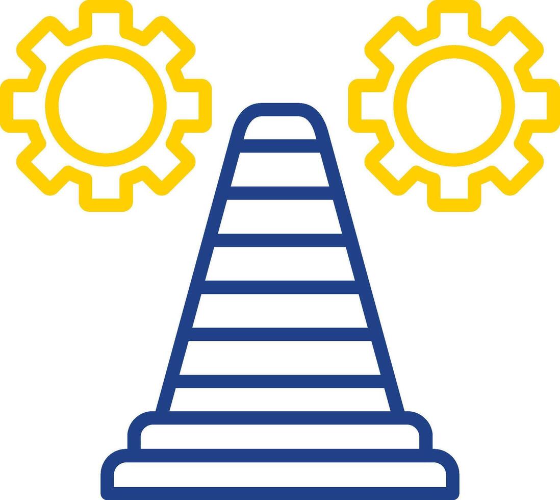Traffic Cone Line Two Colour Icon Design vector