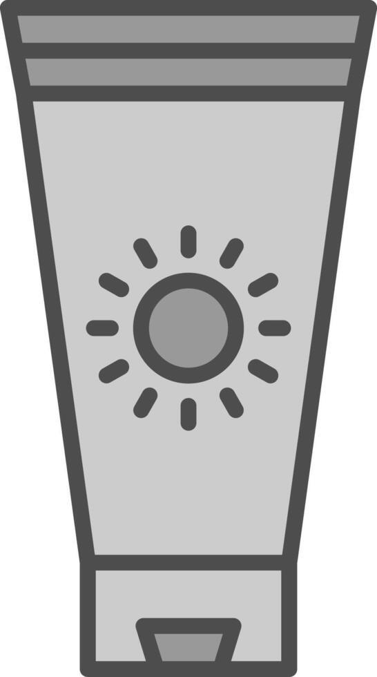 Sunblock Cream Line Filled Greyscale Icon Design vector