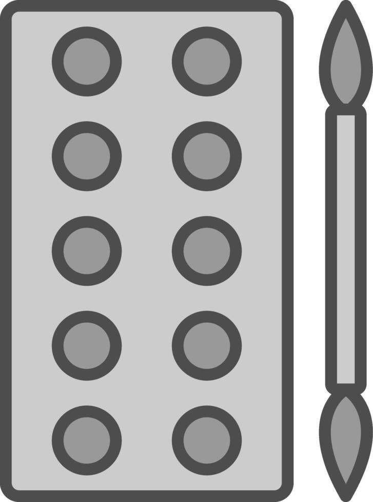 Eyeshadow Line Filled Greyscale Icon Design vector
