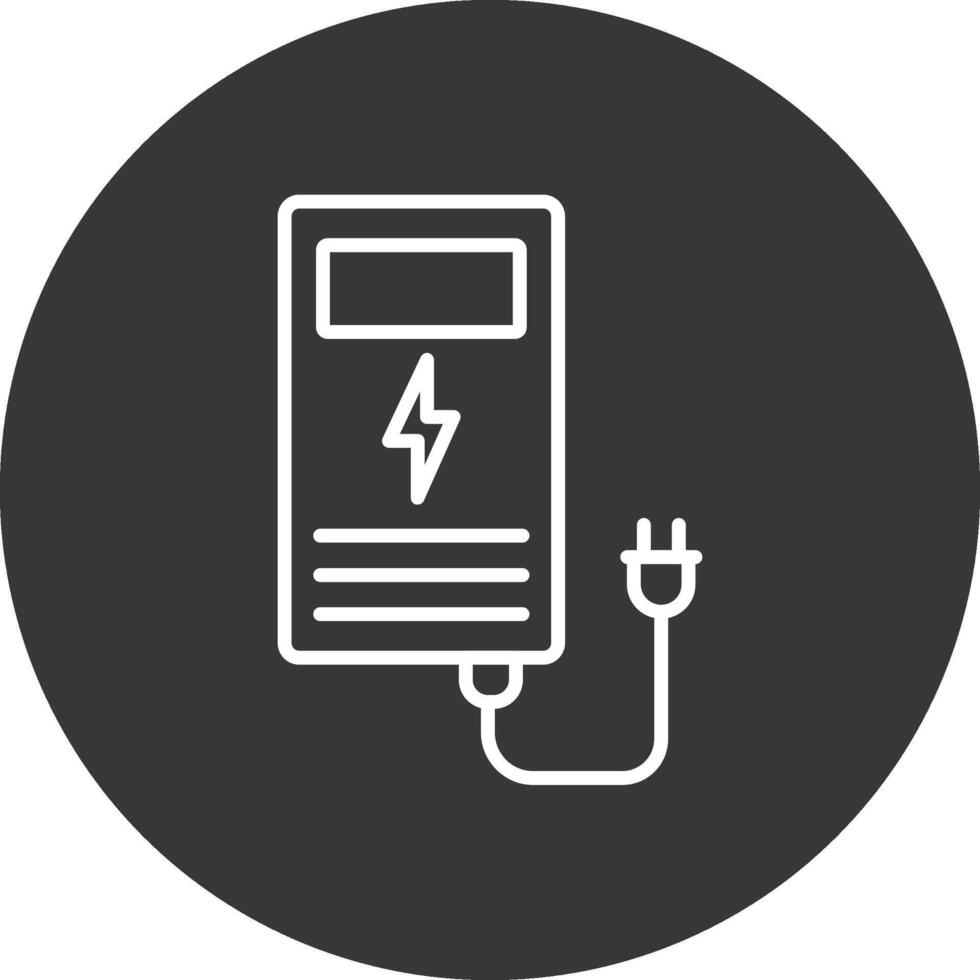 eléctrico estación línea invertido icono diseño vector