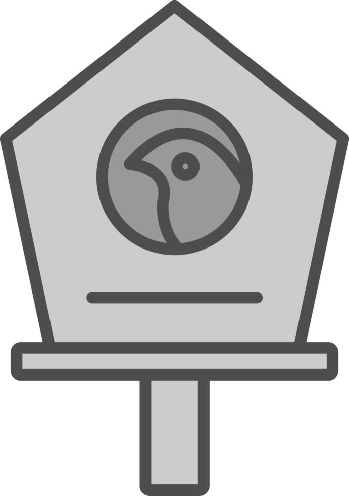 Bird House Line Filled Greyscale Icon Design vector