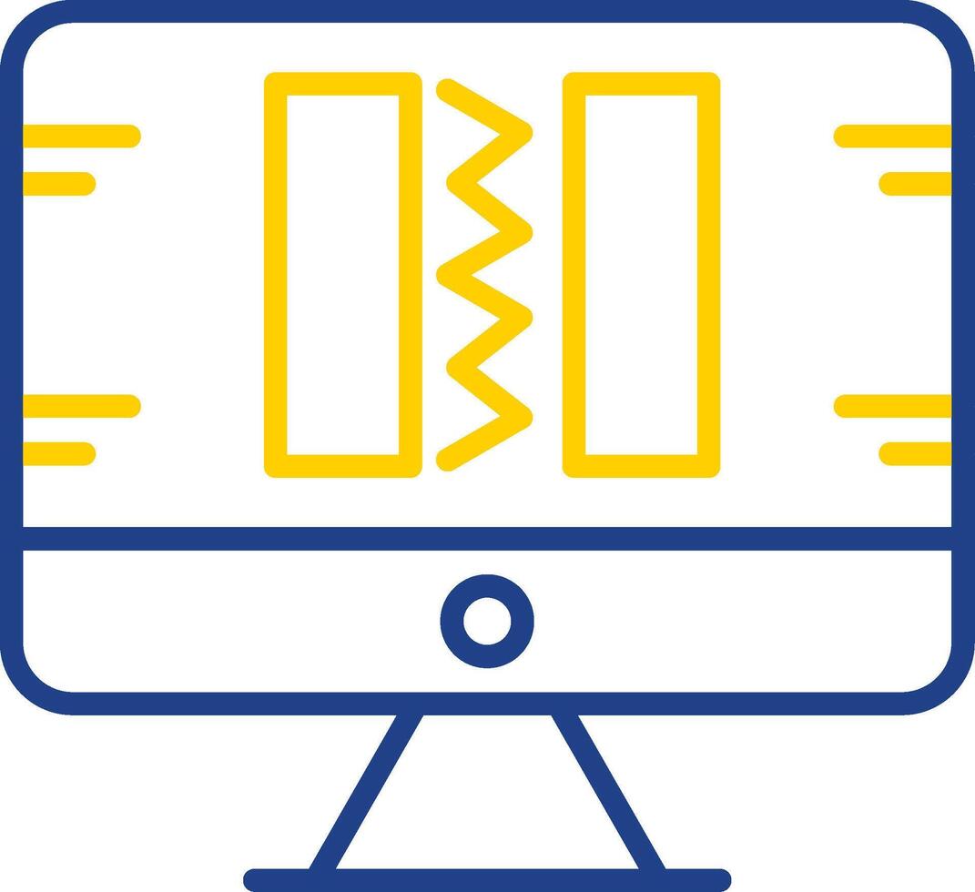 Broken Code Line Two Colour Icon Design vector