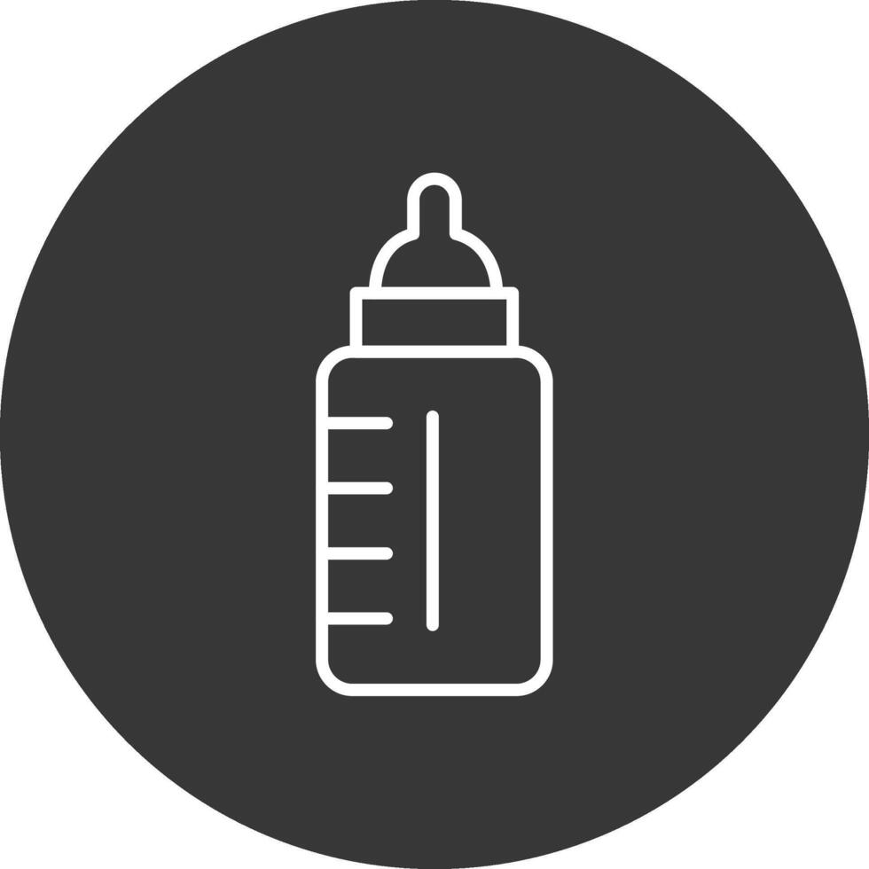 bebé botella línea invertido icono diseño vector