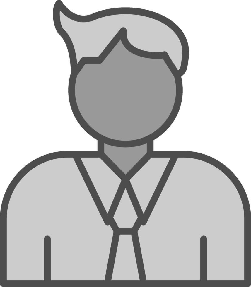 Character Line Filled Greyscale Icon Design vector