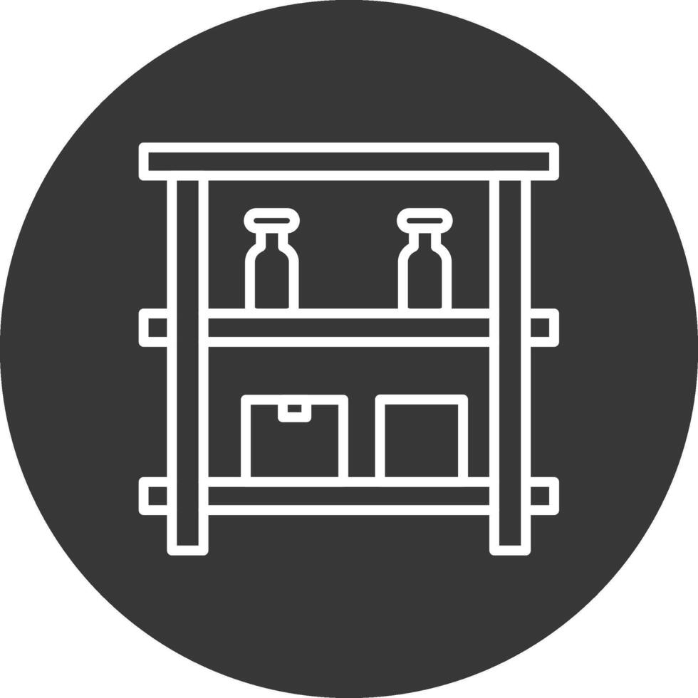 Shelves Line Inverted Icon Design vector