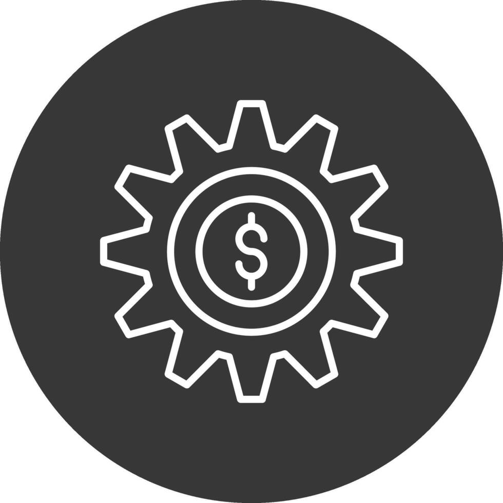 dinero administración línea invertido icono diseño vector