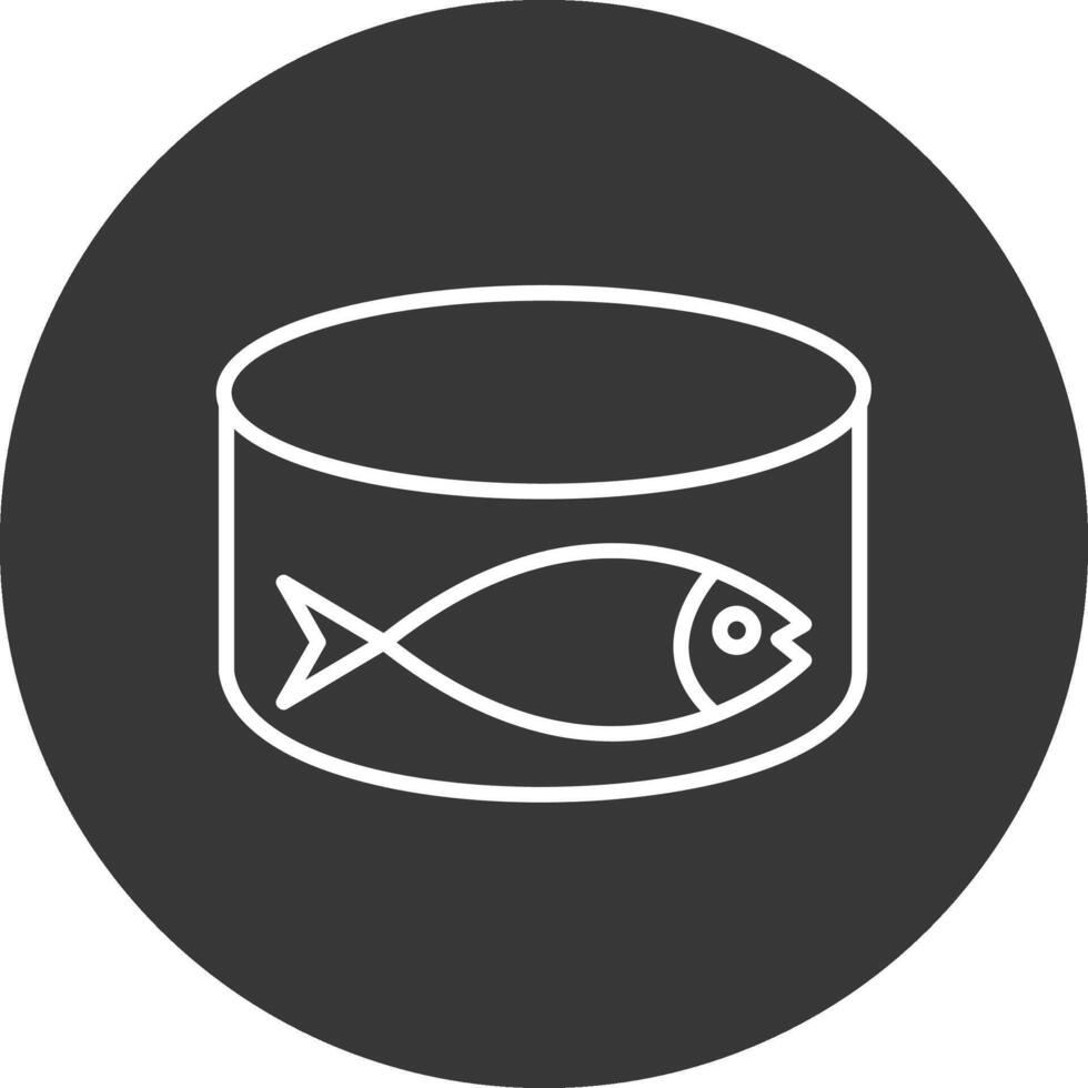 Tuna Can Line Inverted Icon Design vector