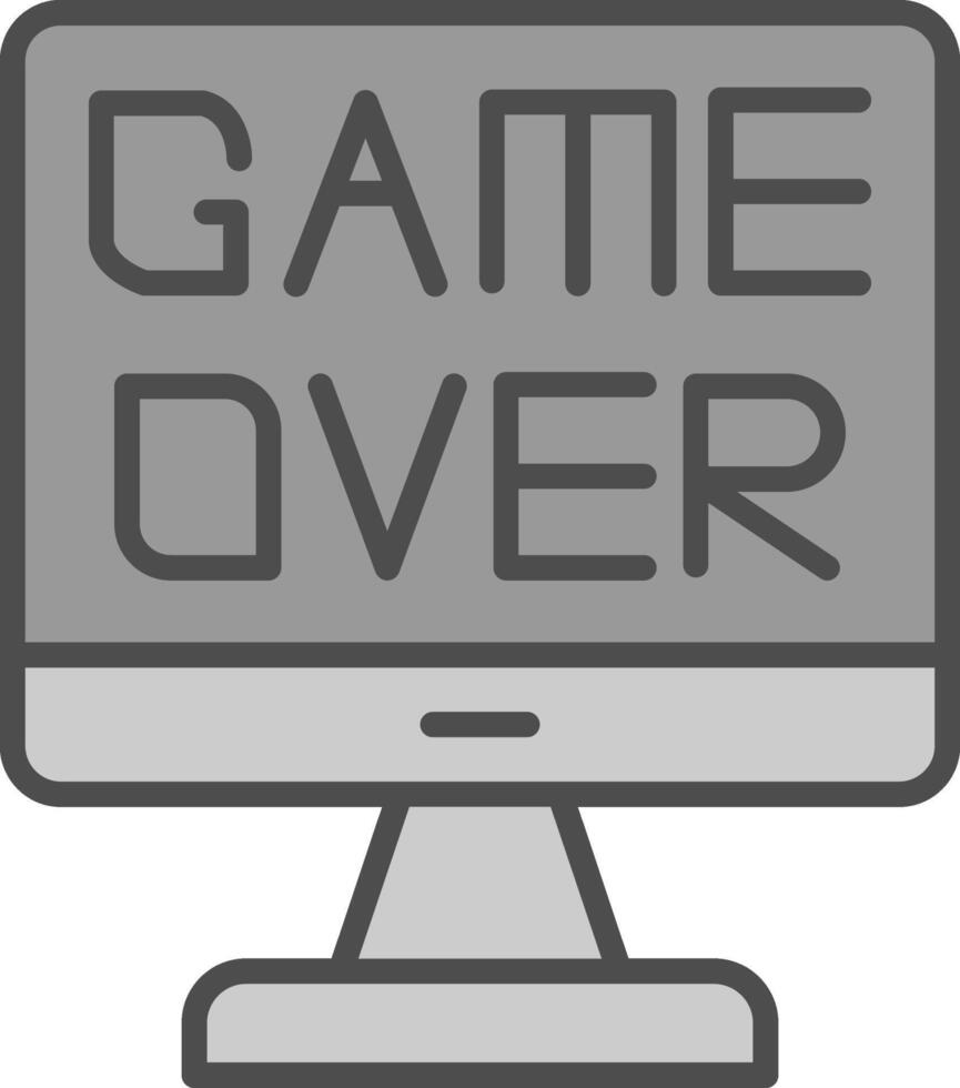 Game Over Line Filled Greyscale Icon Design vector