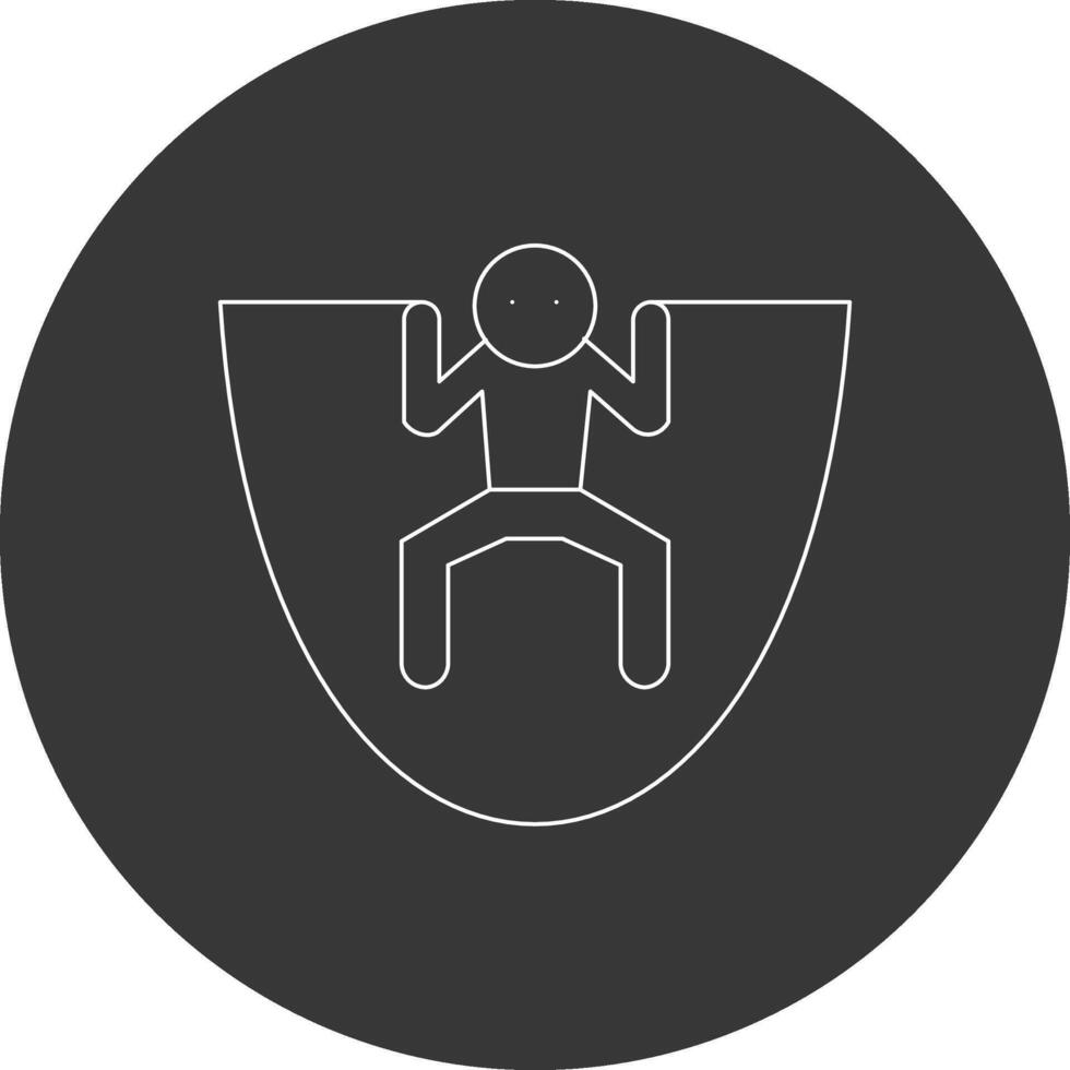 Skipping Line Inverted Icon Design vector