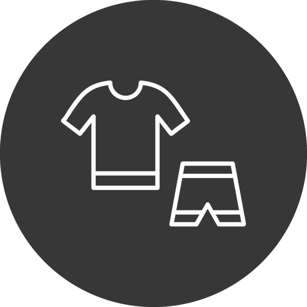 rutina de ejercicio ropa línea invertido icono diseño vector