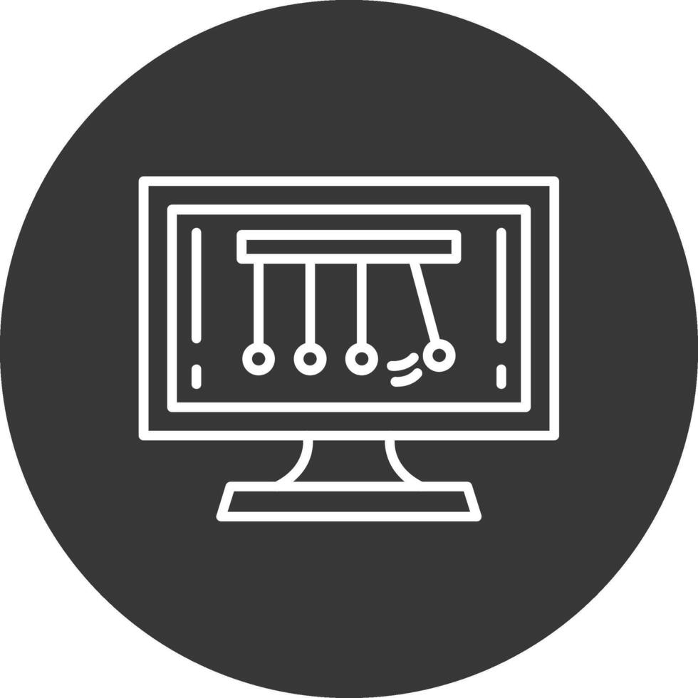 Newtons Cradle Line Inverted Icon Design vector
