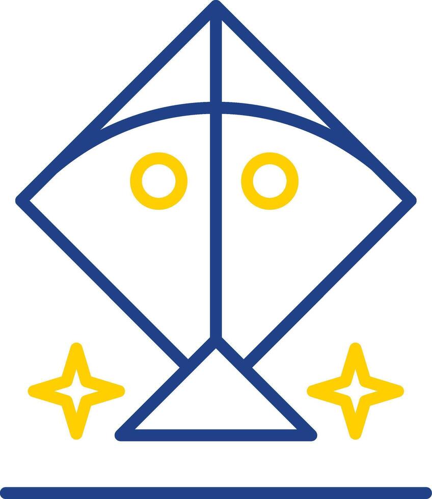 Kite Line Two Colour Icon Design vector