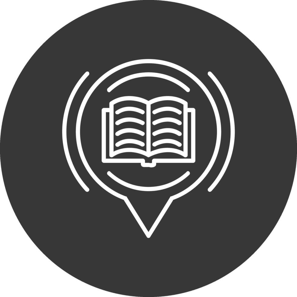 Book Line Inverted Icon Design vector