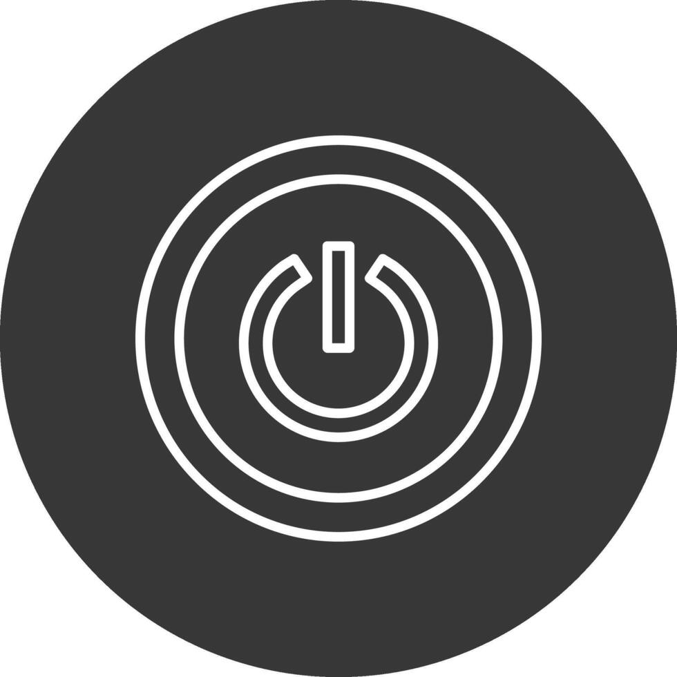 Power Button Line Inverted Icon Design vector