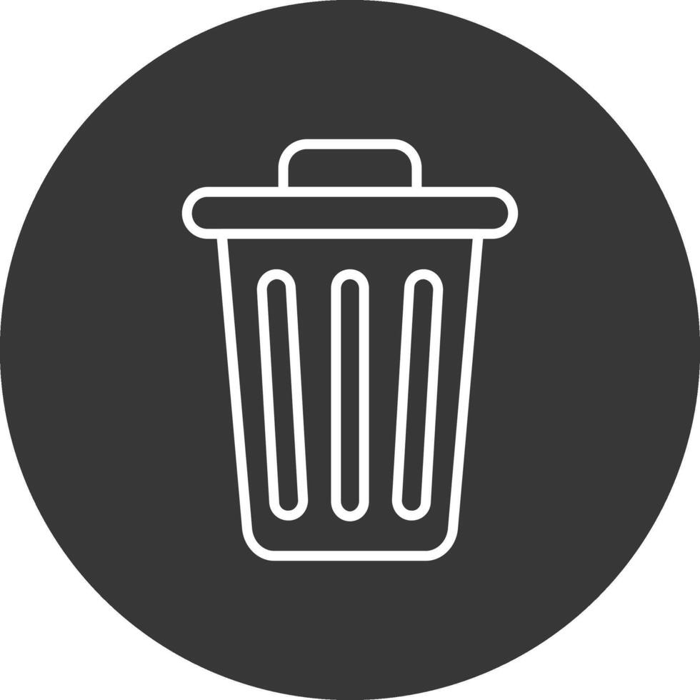 Dustbin Line Inverted Icon Design vector